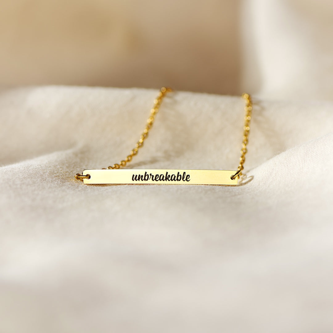 Unbreakable - Motivational Bar Bracelet