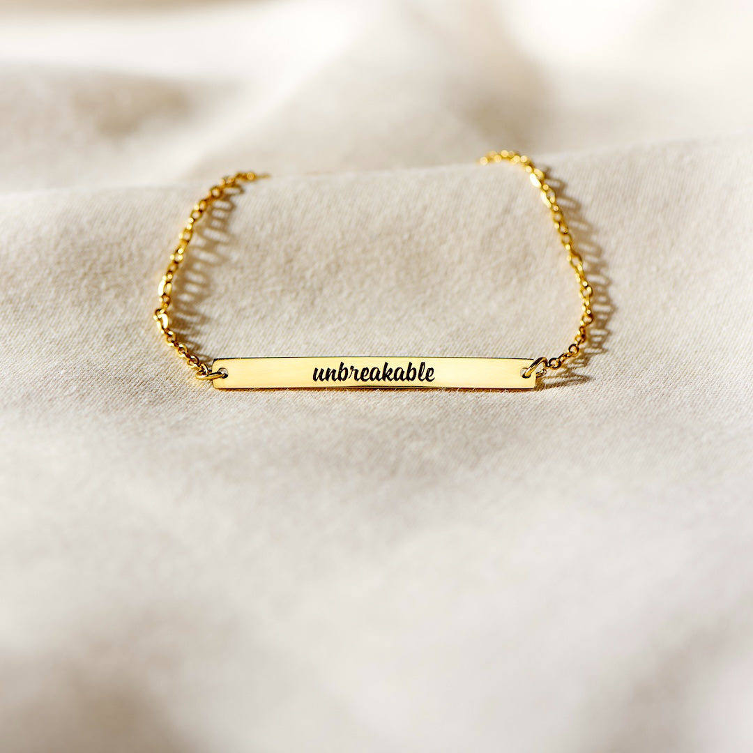 Unbreakable - Motivational Bar Bracelet