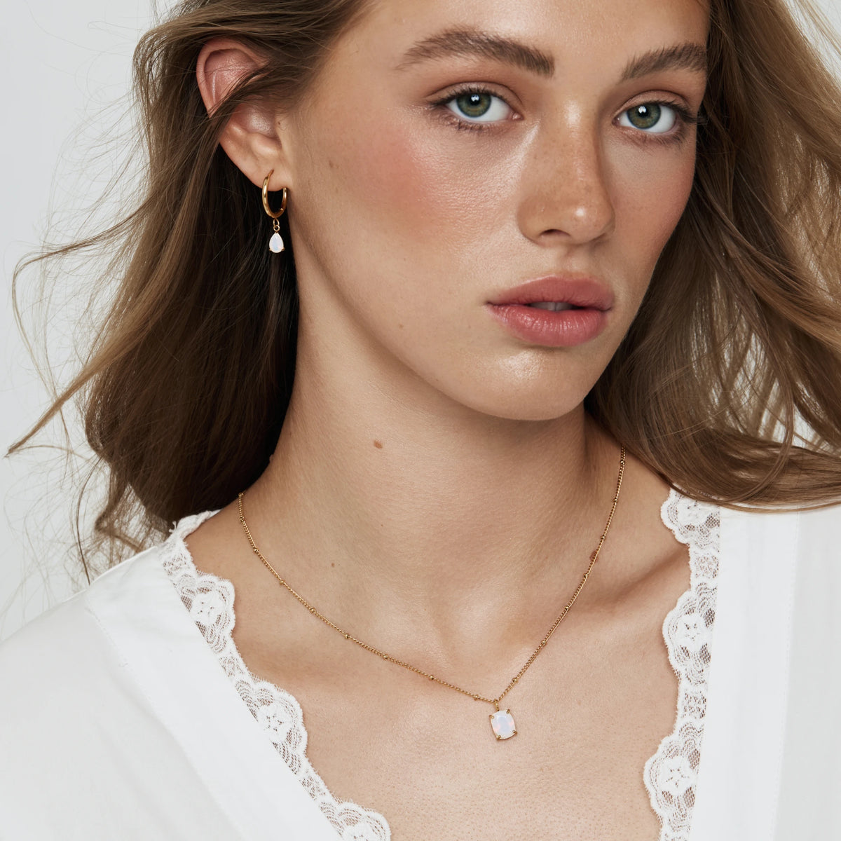 Opal Solitaire Necklace