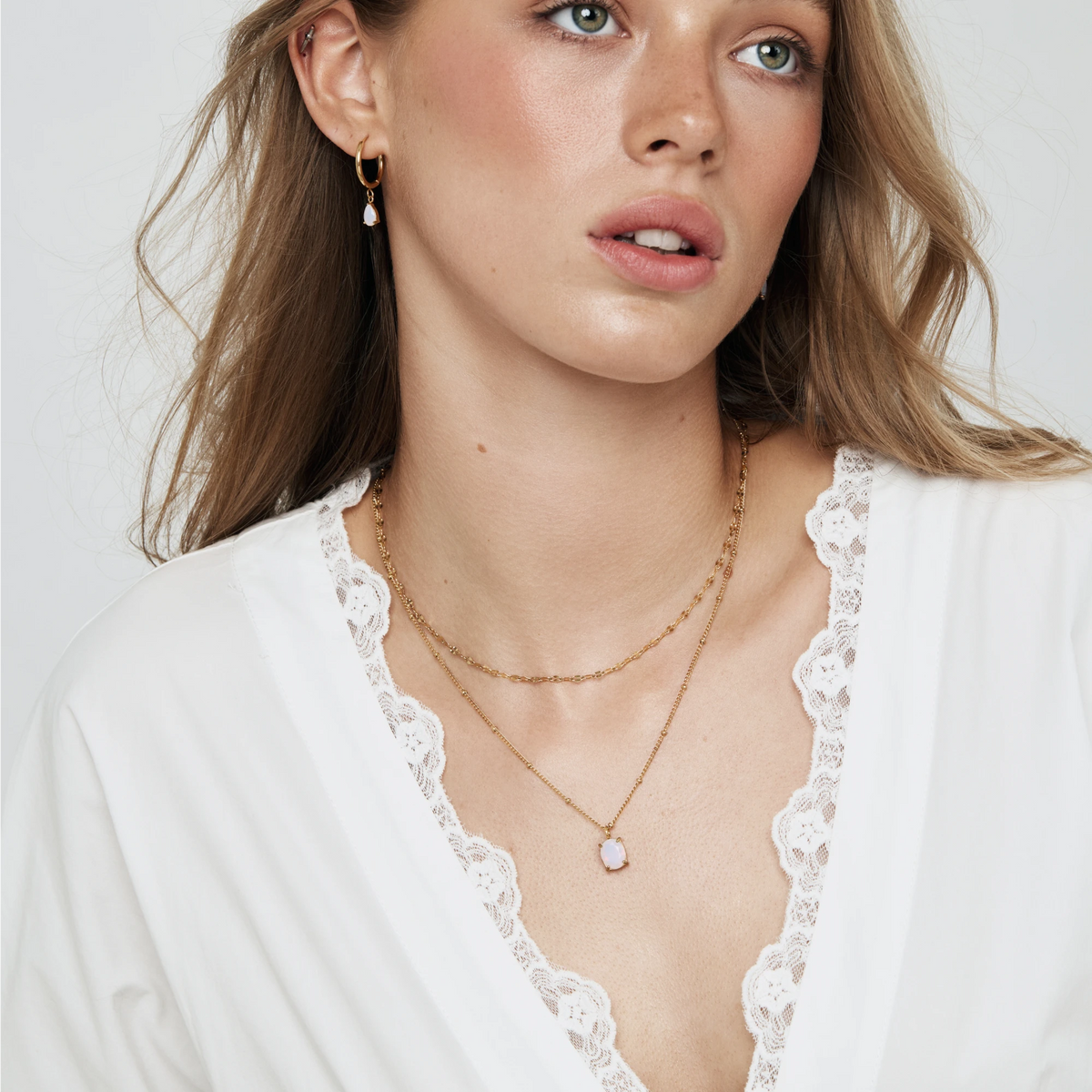 Opal Solitaire Necklace