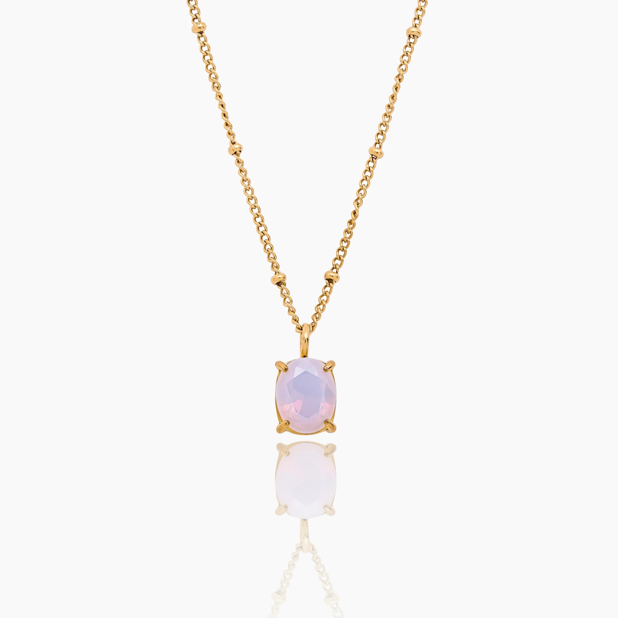Opal Solitaire Necklace