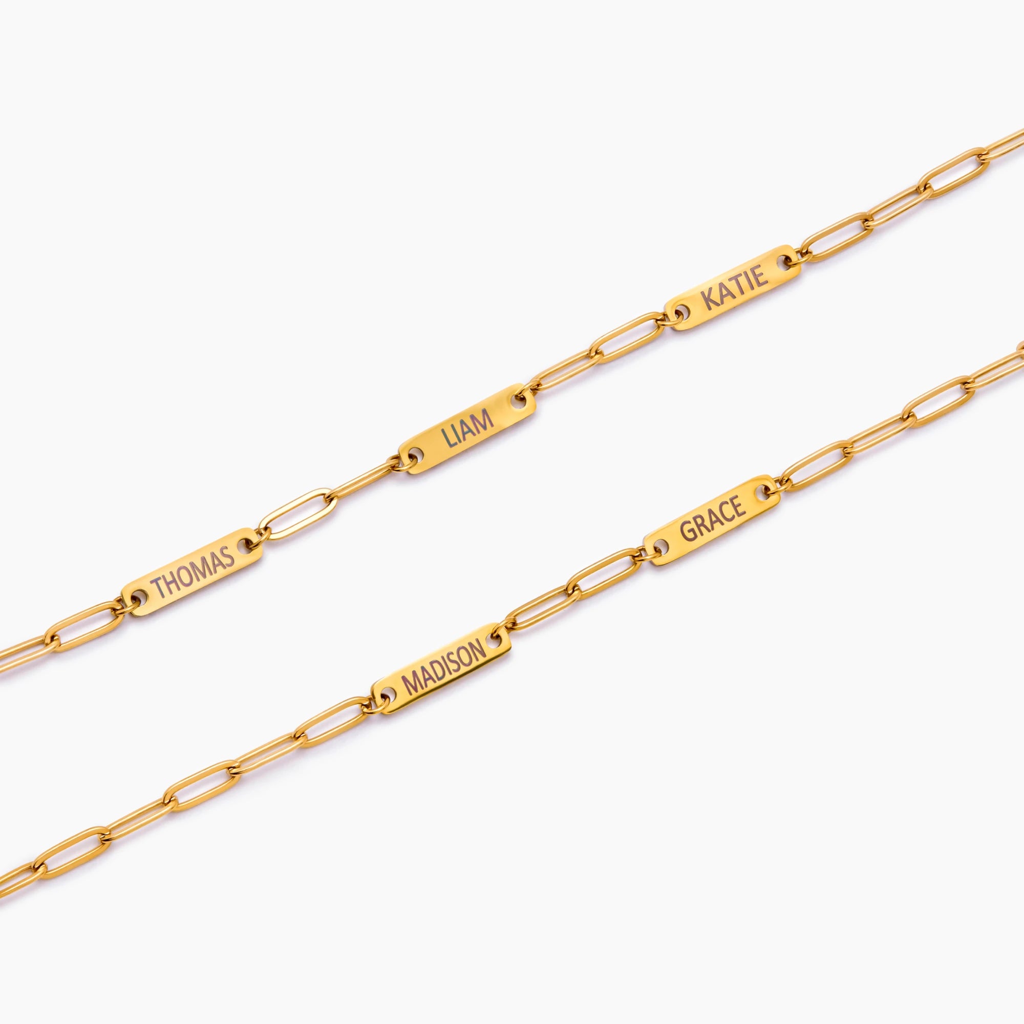Paperclip Multi-Name Bracelet