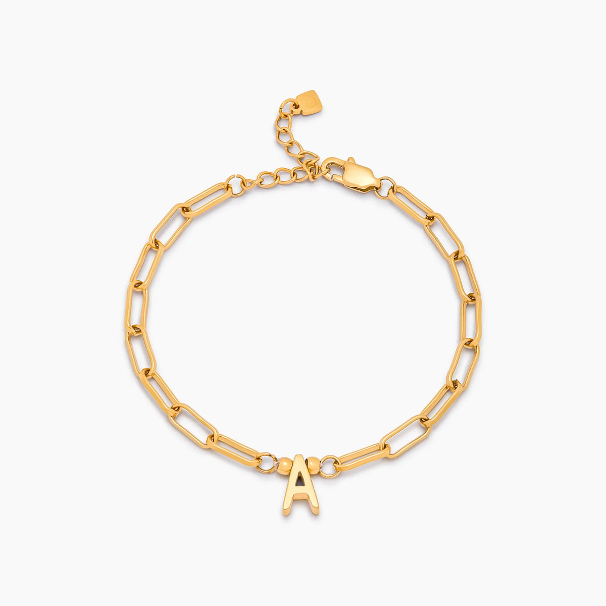 Paperclip Initial Charm Bracelet