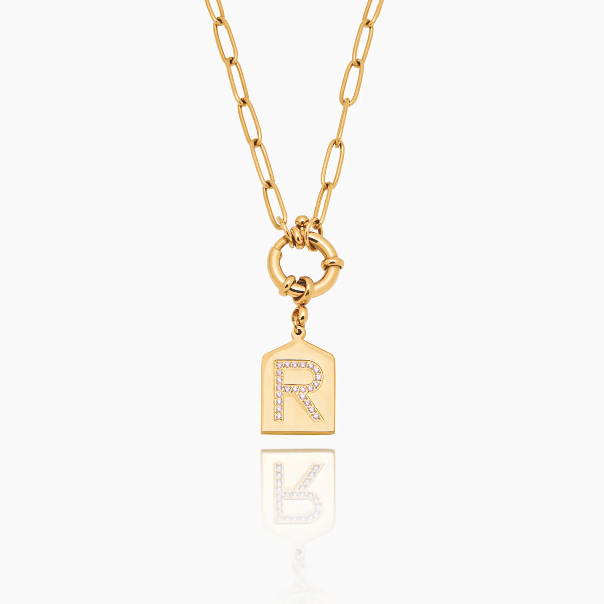 Pavè Initial Pendant Necklace