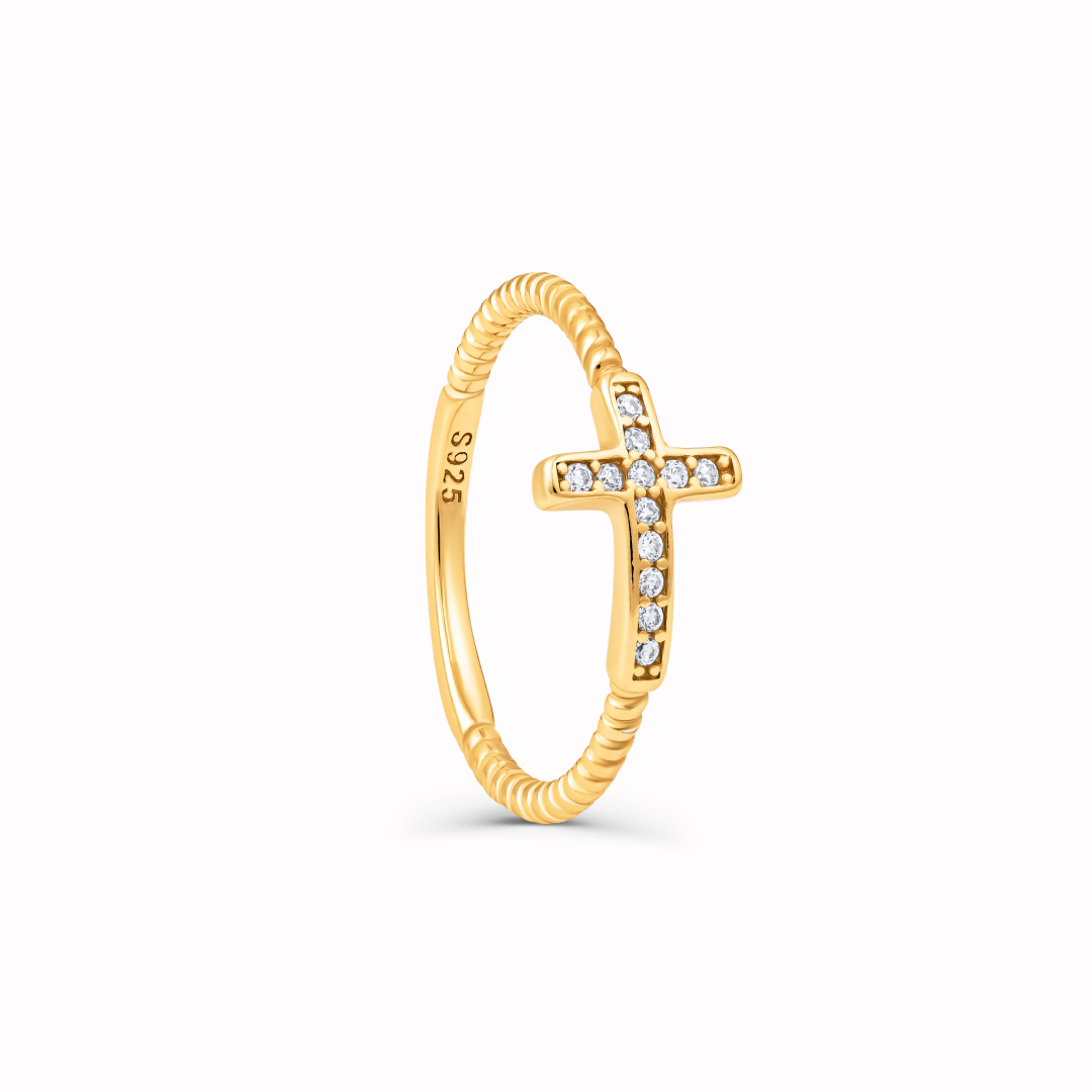 CROSS BEADED RING