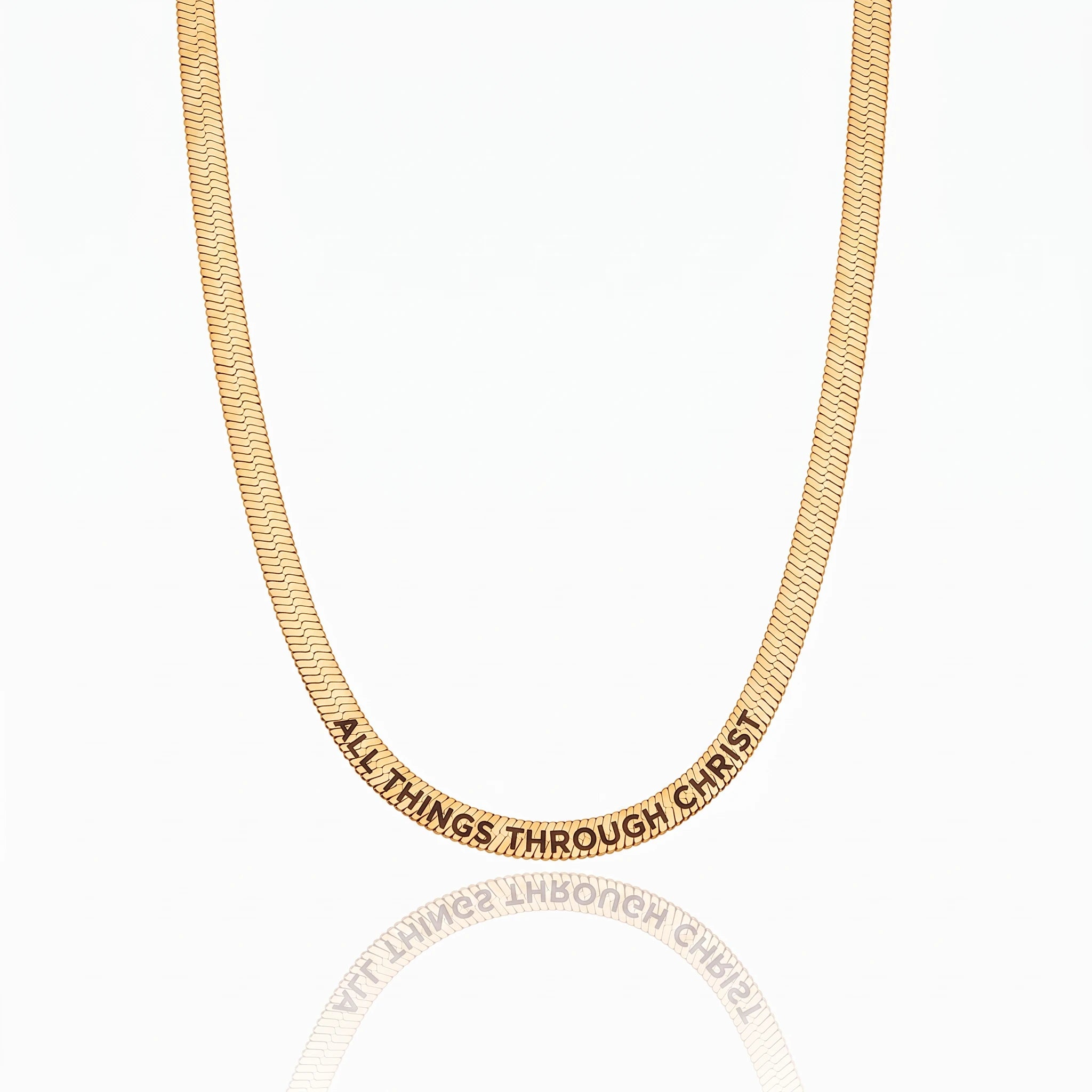 Scripture Engraved Herringbone Necklace