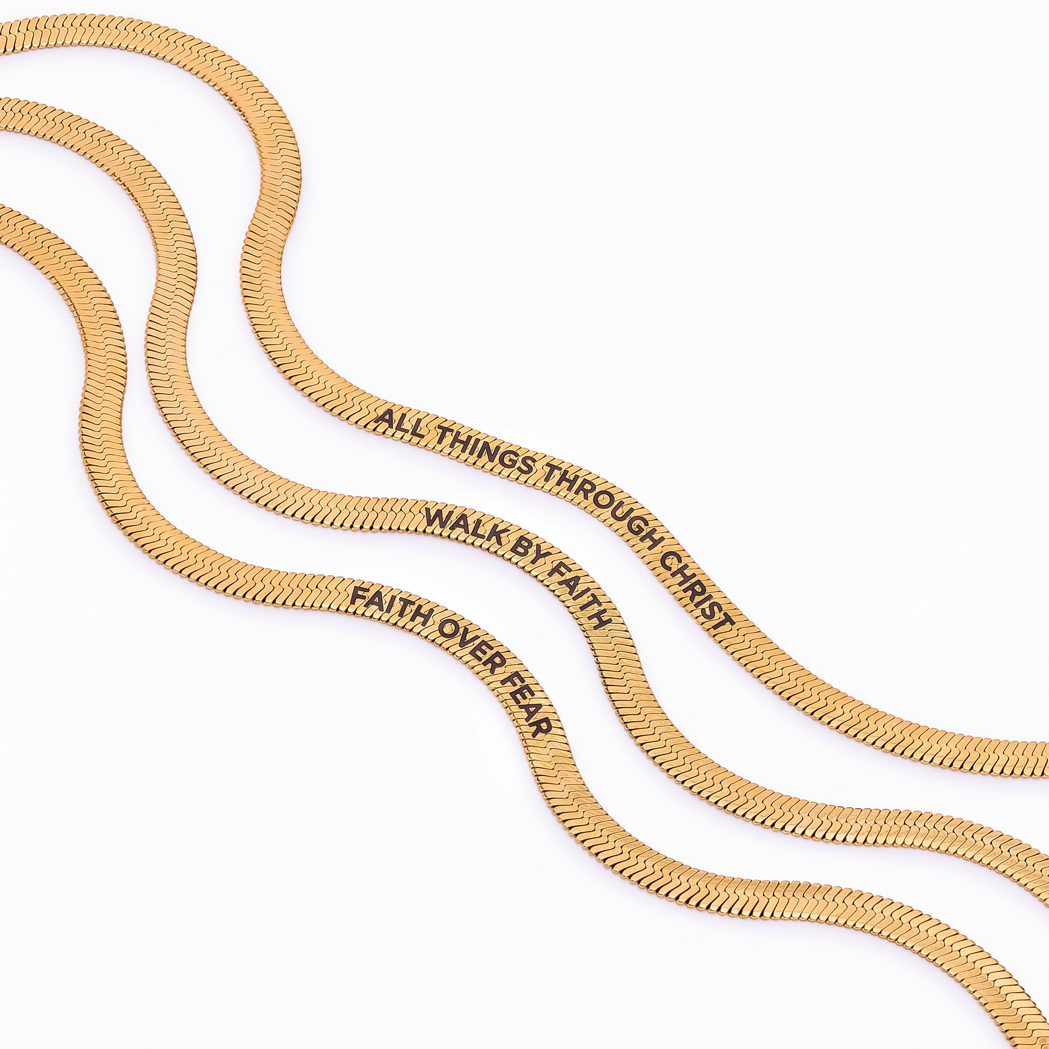 Scripture Engraved Herringbone Necklace