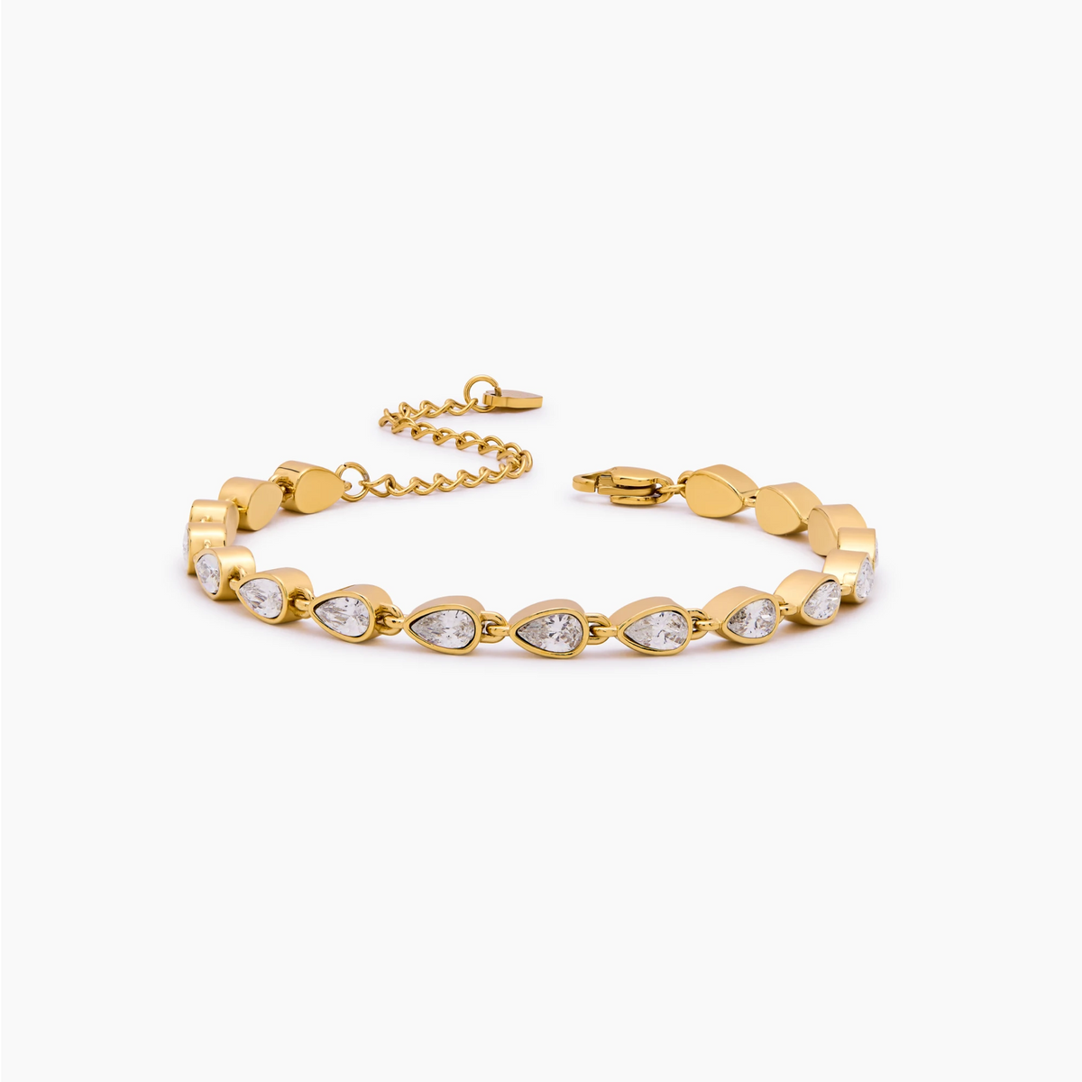 Teardrop Tennis Bracelet in gold