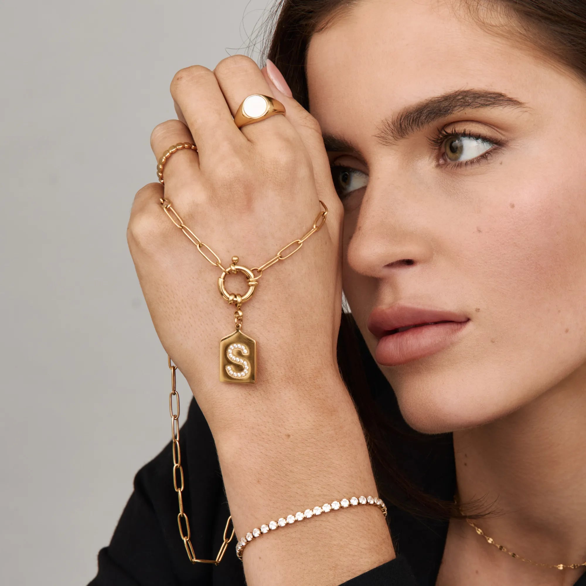 Pavè Initial Pendant Necklace