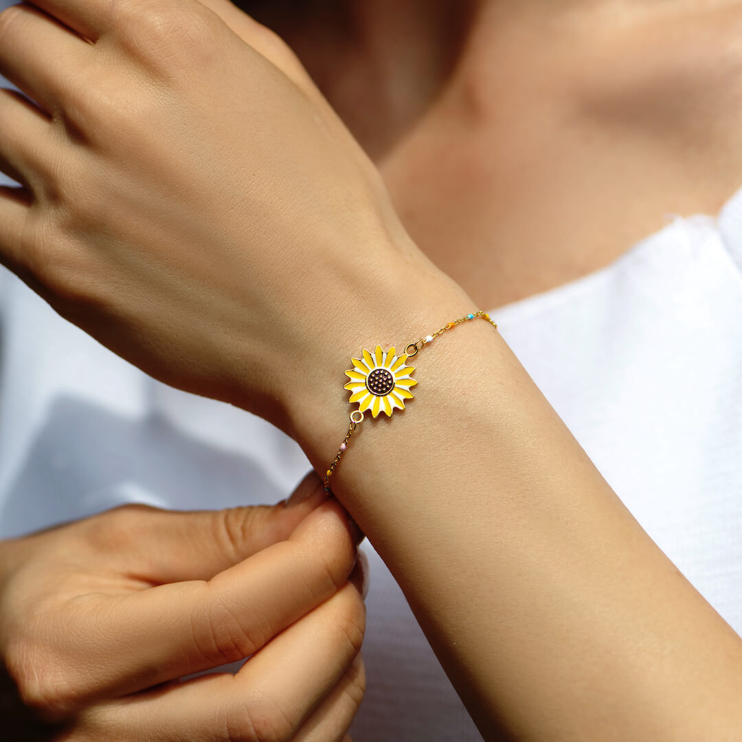 To My Best Friend "You Are My Sunshine" Sunflower Bracelet