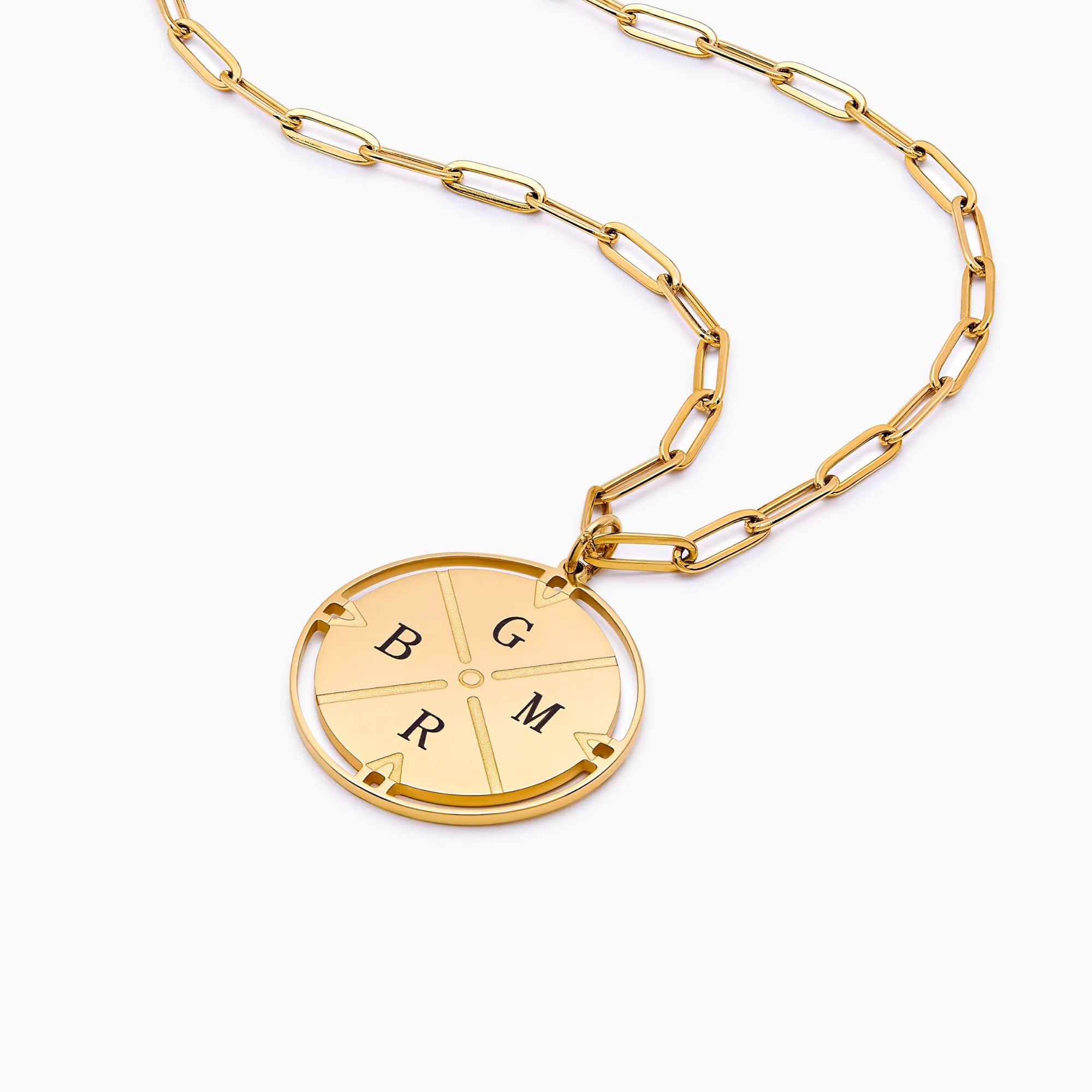 Engraved Initial Compass Necklace