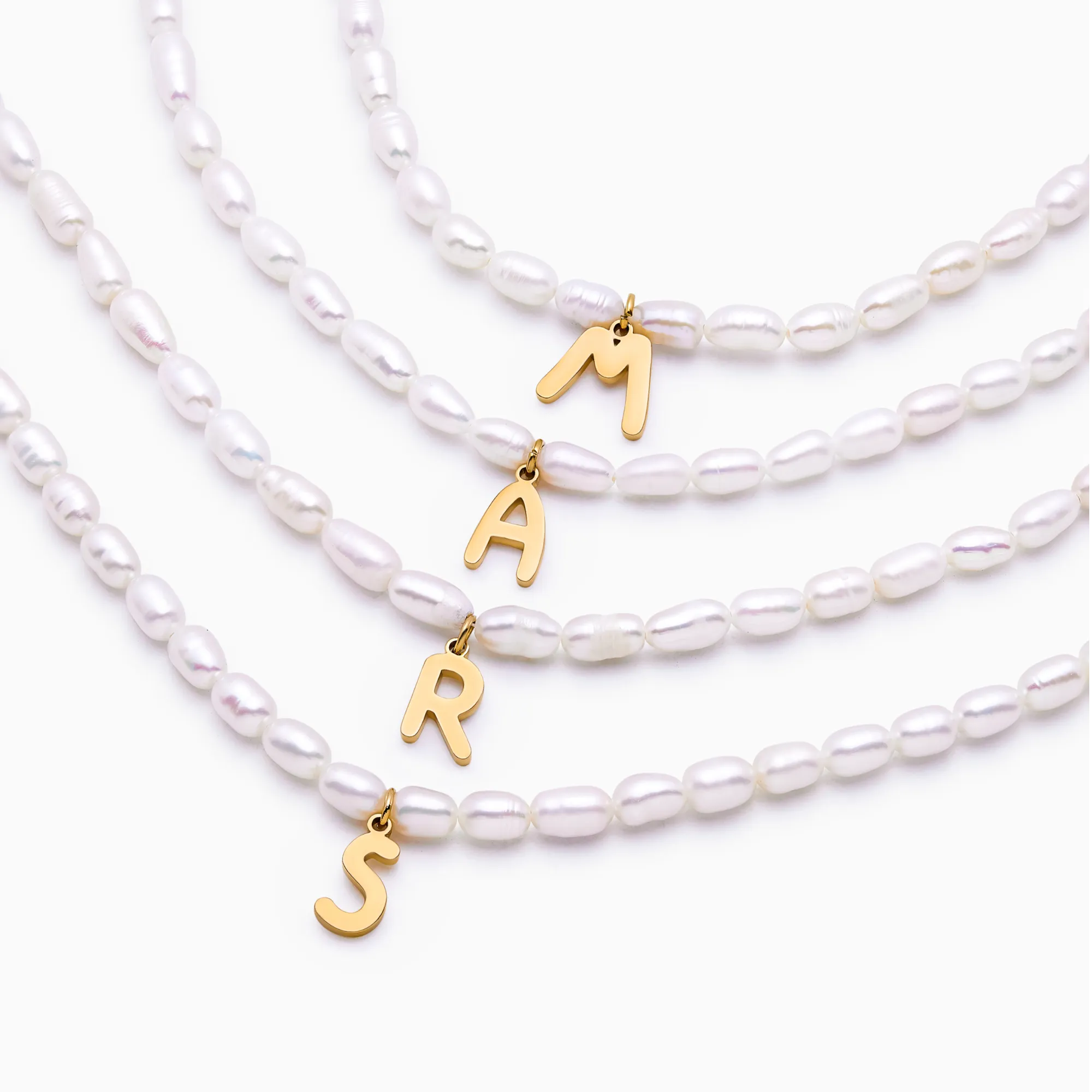 Statement Initial Pearl Necklace