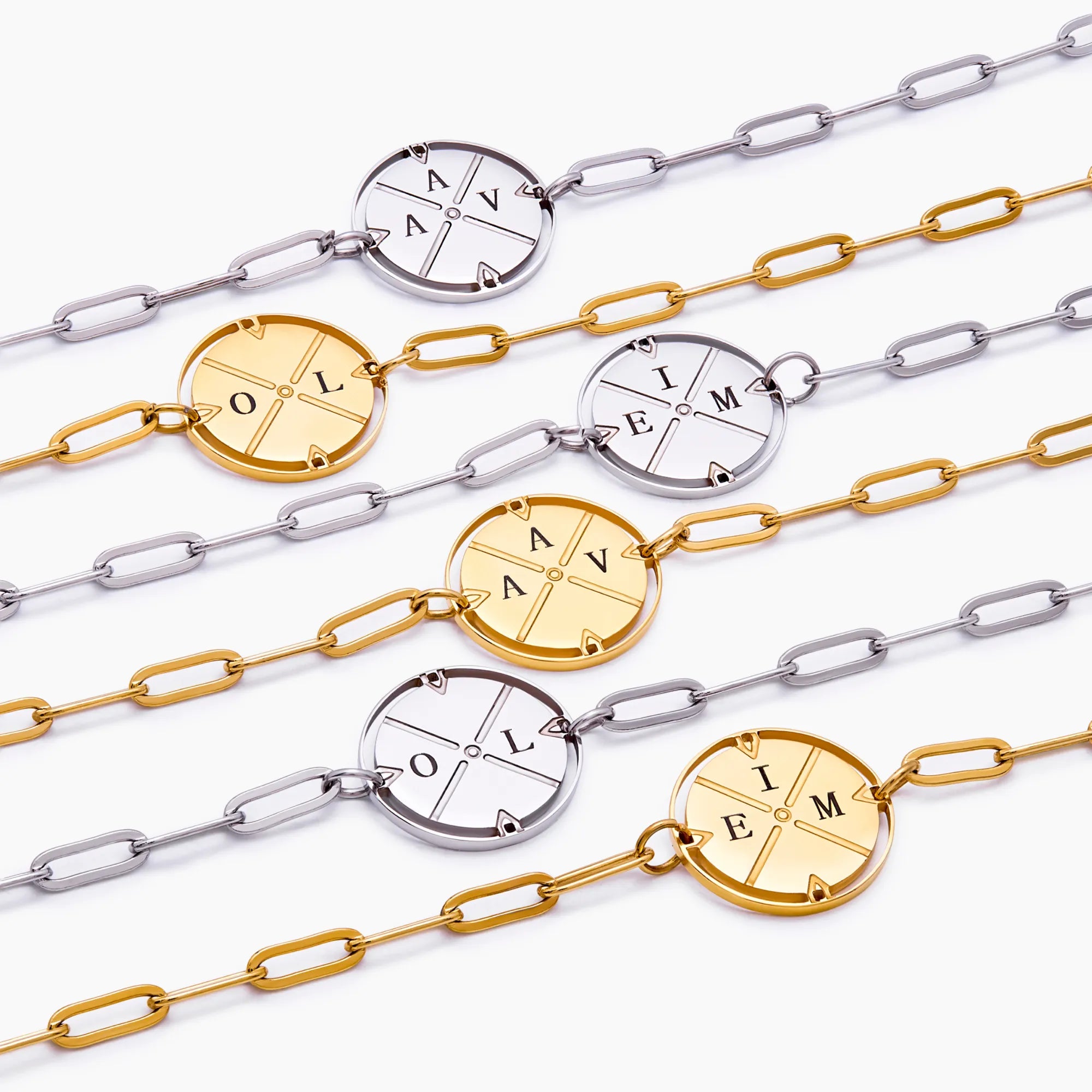 Engraved Compass Bracelet
