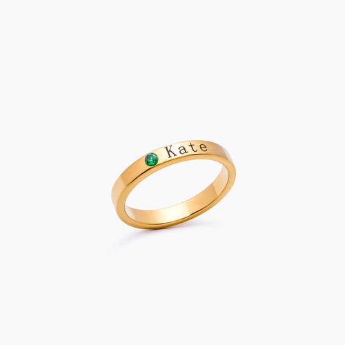 Stackable Birthstone Name Ring