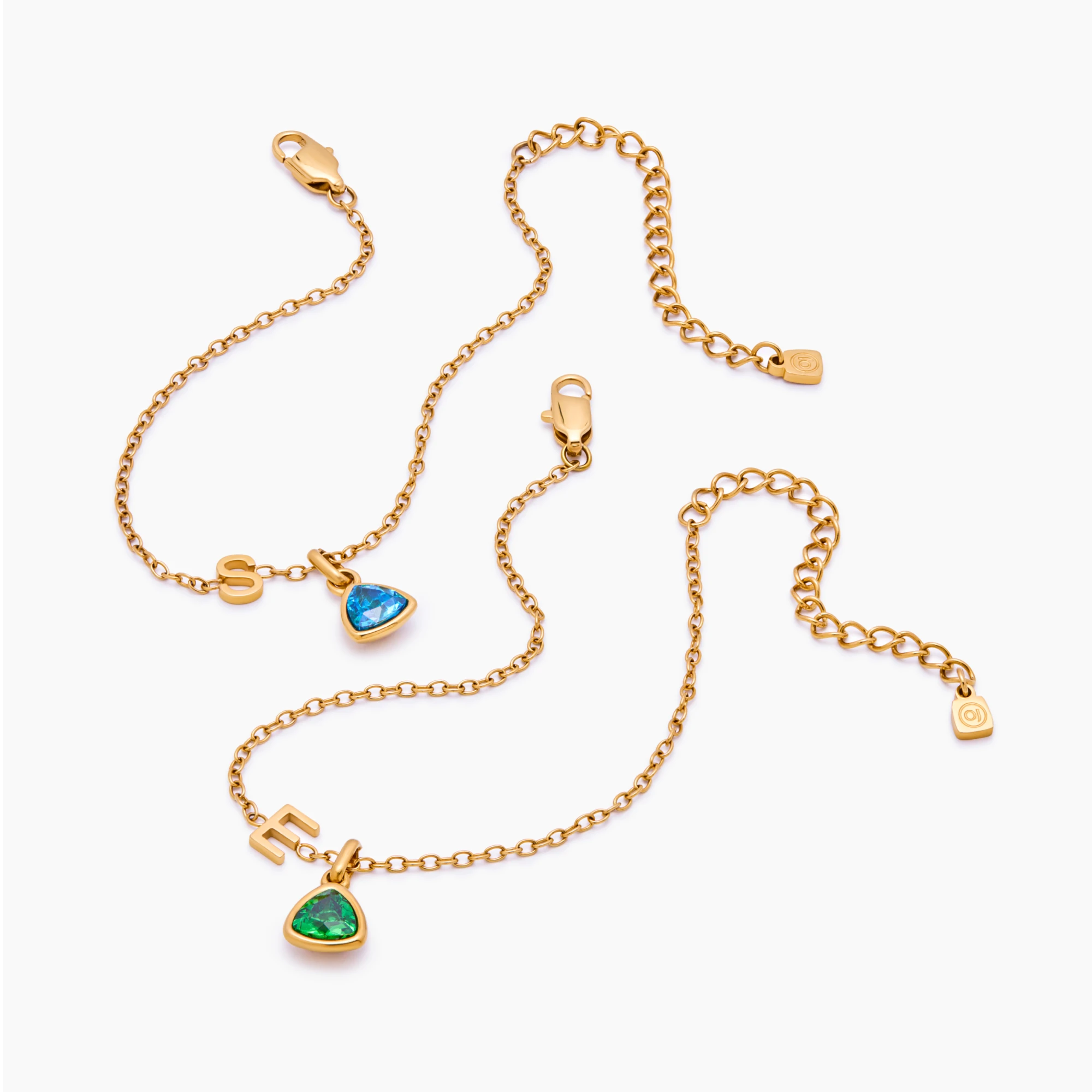 Birthstone Initial Charm Bracelet