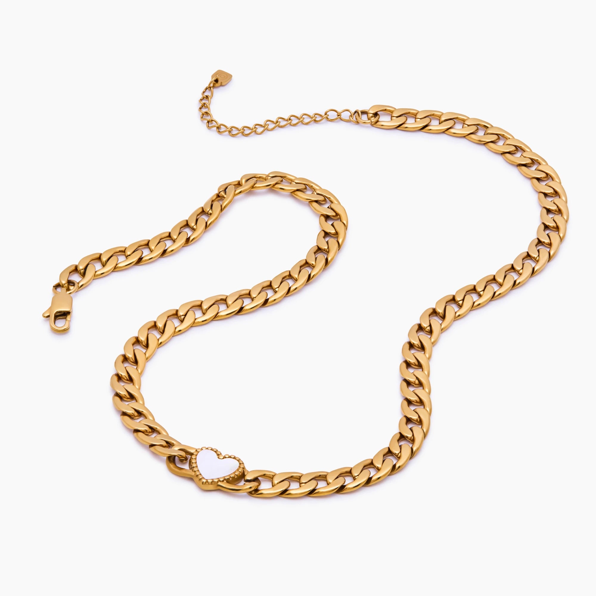 Ember Heart Curb Chain Necklace