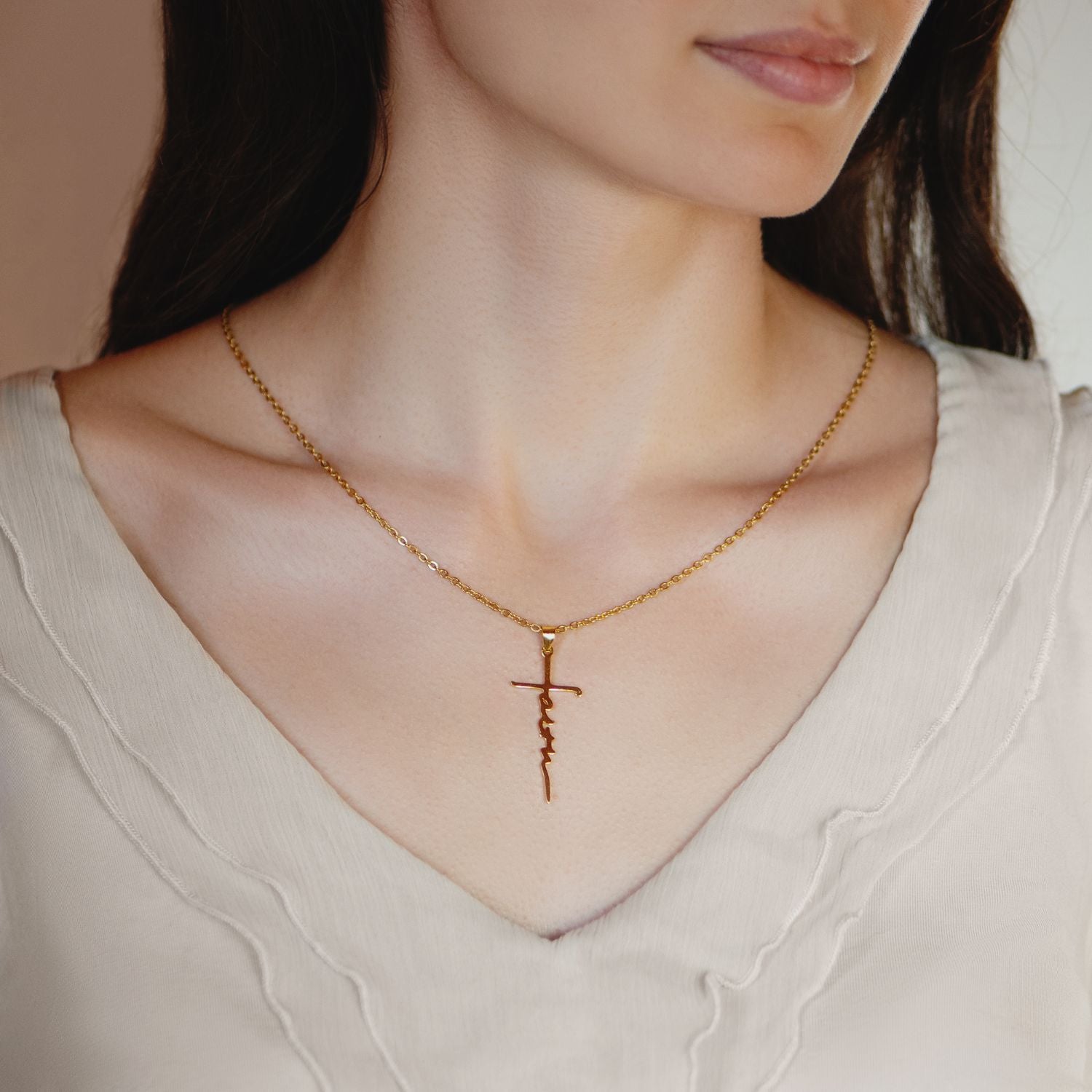 To My Daughter - Faith Cross Necklace